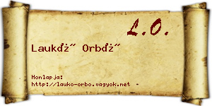 Laukó Orbó névjegykártya
